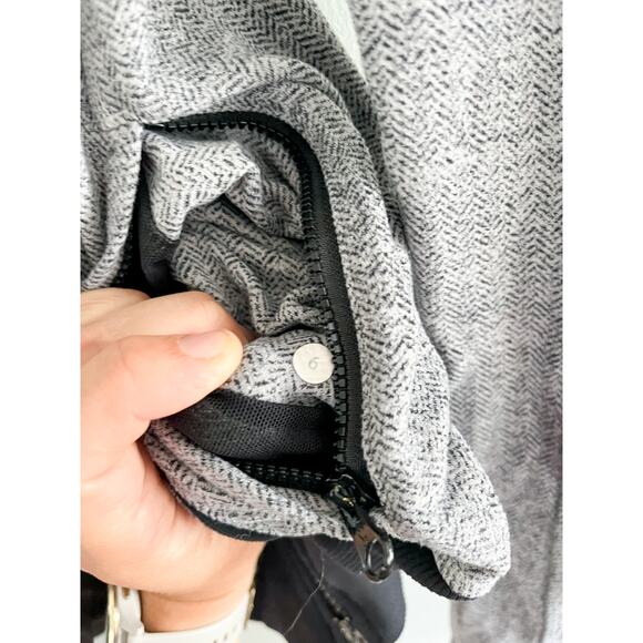 Lululemon | Nice Asana Jacket | Herringbone Black Gray | Sz 6 - Picture 9 of 11